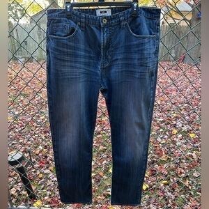 Joseph Abboud Men's Straight Leg Jeans,‎ 38Wx32L (Dark Blue Wash)